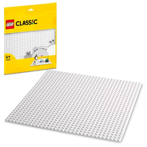 LEGO® Classic White Baseplate 11026 Building Kit; Square 32x32 Landscape for Open-Ended, Imaginative Building Play; Toy Set for Kids Aged 4 and up