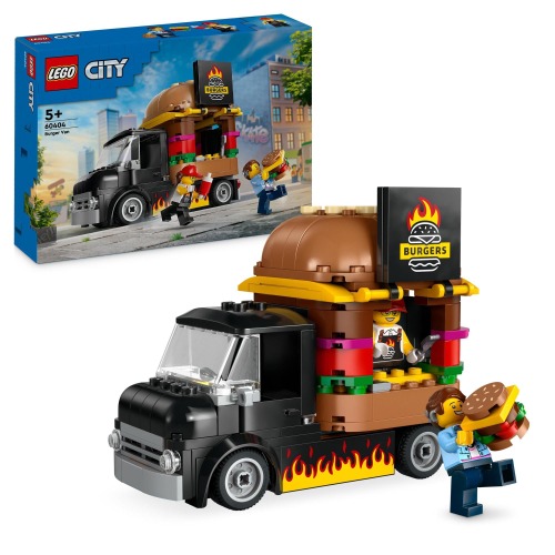 LEGO® City Burger Van 60404 Toy Building Set,for Kids Aged 5 Plus, Van and Kitchen Playset, Vendor Minifigure and Accessories, Imaginative Play for Boys and Girls