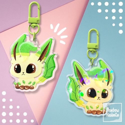 Leafeon Double Sided Holographic Keychain | Default Title