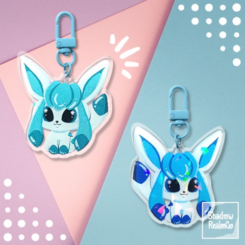 Glaceon Double Sided Holographic Keychain | Default Title
