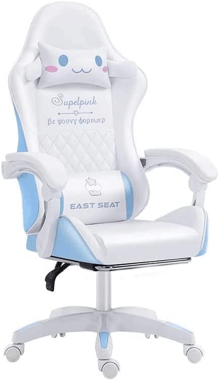 Cinnamoroll WCG Gaming Chair Girls Cute Computer Armchair Office Home Swivel Lifting Adjustable Chair - 
