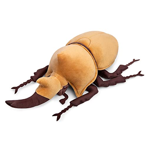 ZHONGXIN MADE Realistic Gold Atlas Beetle Plush Toy - 10" Atlas Insect Beetle Stuffed Animal, Soft Crustaceans Animals Model, Unique Beetle Toys Model Dolls Gifts for Kids - Gold Stag Beetle