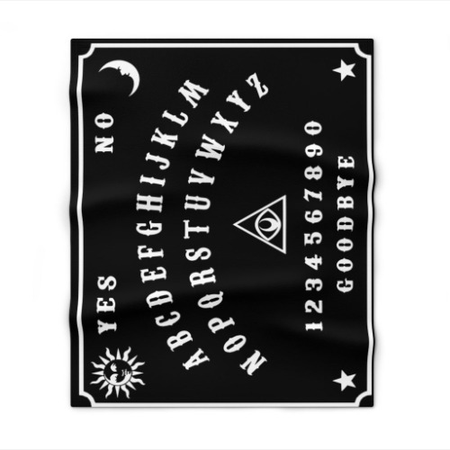 Ouija Board Throw Blanket - White base / 50" × 60"