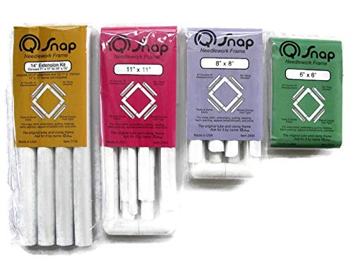 Q-Snap Needlework Frame Bundle: 11x11, 8x8, 6x6, and Extension Kit - Small