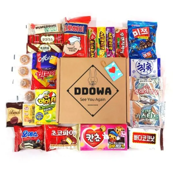 Korean Snack Box (22Type 25EA) Various Yummy Snacks Chips Cookies Candy Ramen Gift