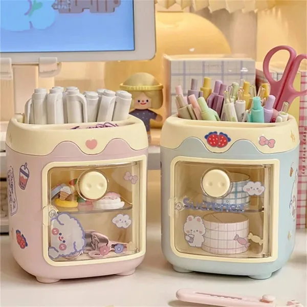 Cute Kawaii Storage Stationery Holder, Kawaii Pen Holder, Brush Storage Container, Desk Decor, Office Supplies, Gifts