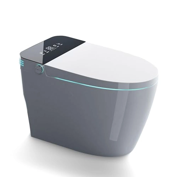 ITENGHUA Smart Toilet for bathrooms, smart bidet Auto Open/Close Lid, with Bidet Built In,Auto Dual Flush, heated toilet seat,Foot Kick Flush