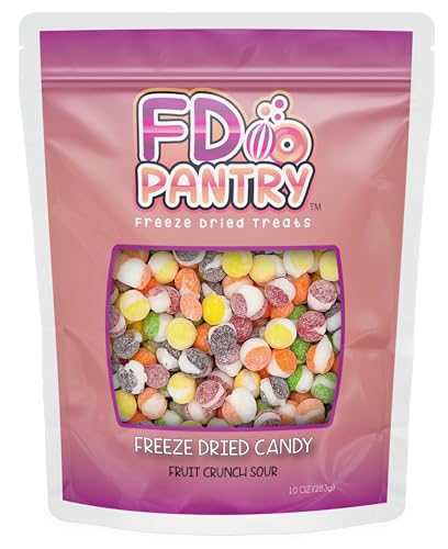 Fruit Crunch Sour - Freeze Dried Candy, 10 oz - Assorted Sour Flavors, Large Pouch - Ideal Gift Snack Treat - Sour - 10 oz