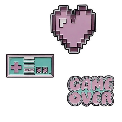 Pastel Fairy-Kei Enamel Pins for Retro Game Lovers - Set Of All 3 (Save $5)