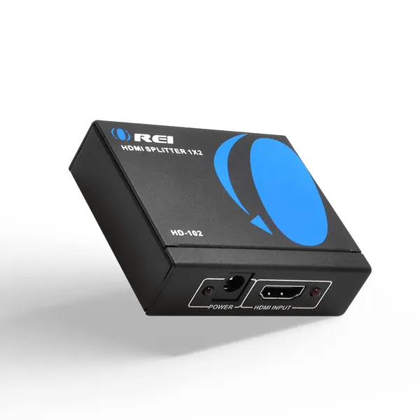 OREI 4K 1x2 HDMI Splitter - 1 Port to 2 HDMI Display Duplicate/Mirror - Powered Splitter Ver 1.4 Certified for Full HD 1080P High Resolution 3D Support (One Input To Two Outputs) - USB Powered - 