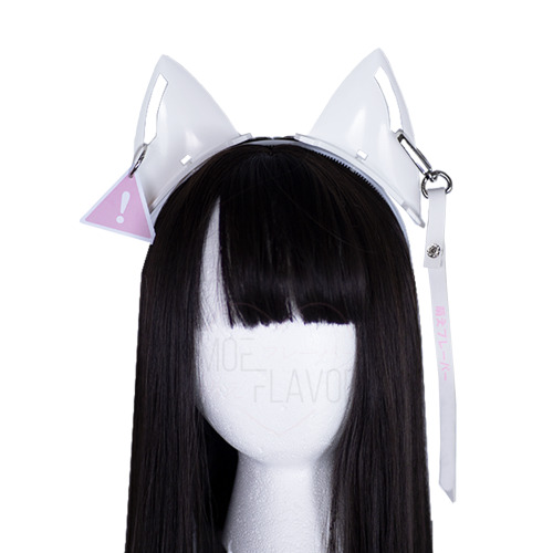 DANGER Cyber Cat Headband - White & Pink