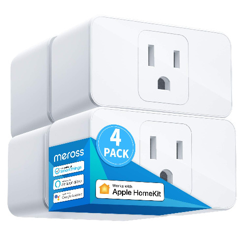 meross Smart Plug Mini, 15A & Reliable WiFi, Support Apple HomeKit, Alexa, Echo, Google Assistant, Nest Hub, and SmartThings, App Control, Timer, No Hub Needed, 4 Pack - 4