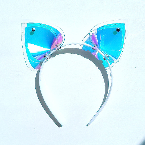 Cyber Holographic Ear Headband - Cat