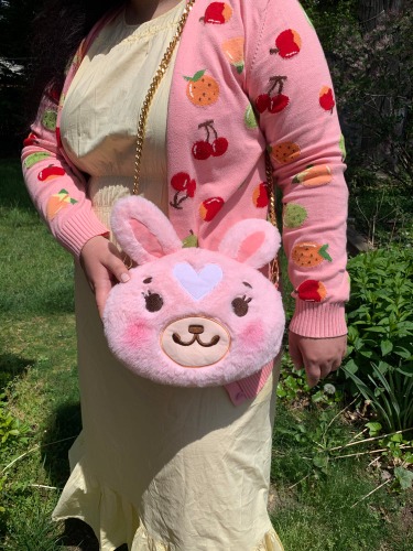 strawbunny fluffy purse