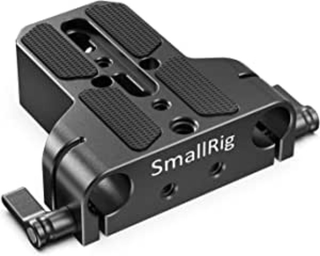 SmallRig Camera Base Plate with Rod Rail Clamp, Baseplate for Sony A6500 A6600 A6300, for Panasonic GH5 GH6, for Sony A7 Series, for Canon R5 R6, Both for Cameras & Cages - 1674
