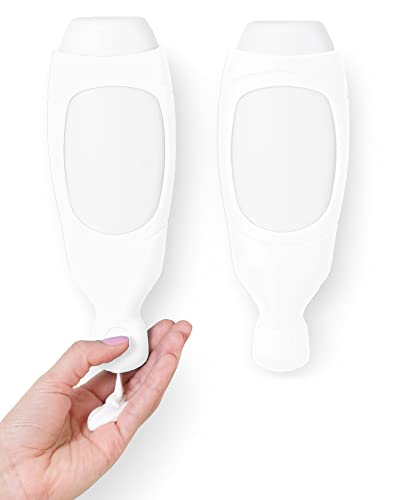 Squeezi 2 Unit Pack (Bright White) Wall Mounted Shower Dispenser and Organizer for Shampoo and Soap Bottles, Silicone Chamber - Bright White