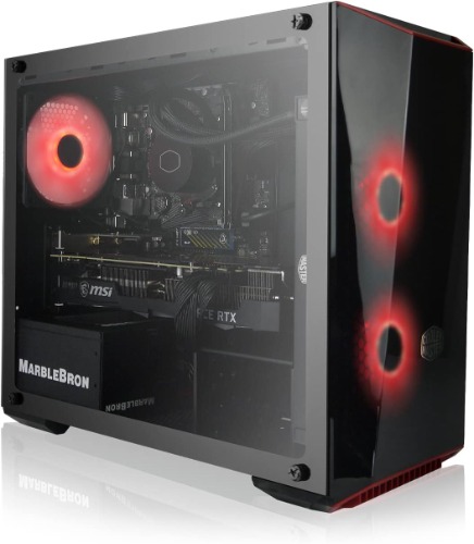 AVGPC Hellfire Series Gaming PC - AMD Ryzen 5 5600G 6-Core 3.90 GHz, RTX 3050 8GB DDR6, 16GB 3200MHz DDR4, 500GB NVME M.2 SSD, 240mm Liquid Cooler, ARGB Fans, MasterBox 3.1 Lite TG Case, Windows 10 - Hellfire II_3050