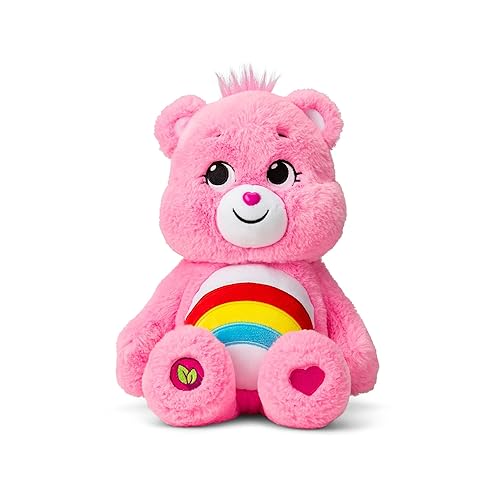 Care Bears | Cheer Bear 35cm Medium Plush | Collectable Cute Plush Toy, Cuddly Toys for Children, Soft Toys for Girls and Boys, Cute Teddies Suitable for Girls and Boys Ages 4+ | Basic Fun 22061 - Pink - 14 inches