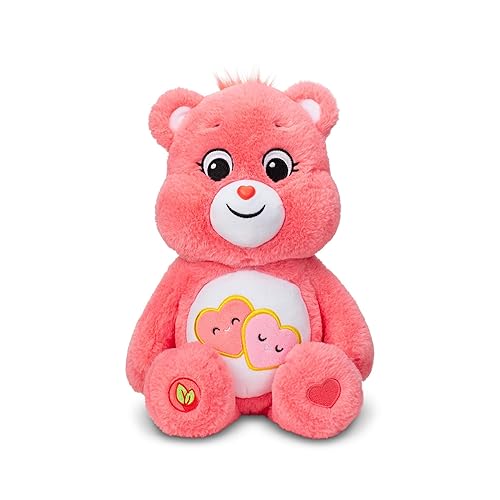 Care Bears | Love-A-Lot Bear 35cm Medium Plush | Collectable Cute Plush Toy, Cuddly Toys for Children, Soft Toys for Girls Boys, Cute Teddies Suitable for Girls and Boys Ages 4+ | Basic Fun 22084 - Single