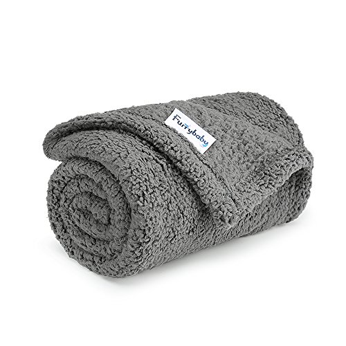 Furrybaby Premium Fluffy fleece Dog blanket Blanket, Soft and Warm Pet Throw for Dogs & Cats Grey (Small (60x80cm)) - Pink - Large (100x120cm)