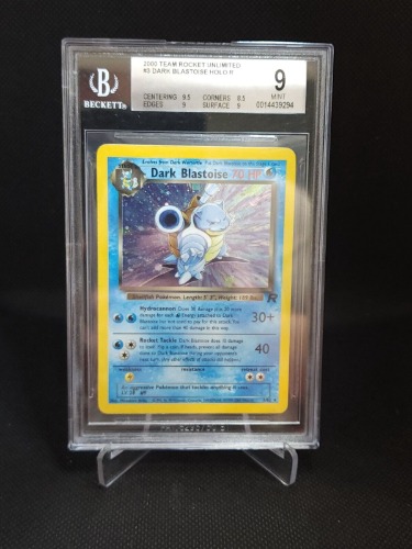 2000 Pokemon Dark Blastoise Team Rocket Swirl Holo Rare BGS 9