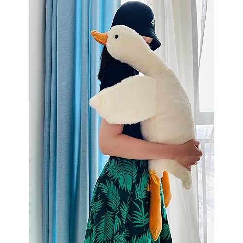 Tanha Goose Plush, Goose Stuffed Animal, White Stuffed Goose, Soft and Cute Duck Plush Gift for Kids and Adults（35 inch, 90cm） - 35inch / 90cm - White