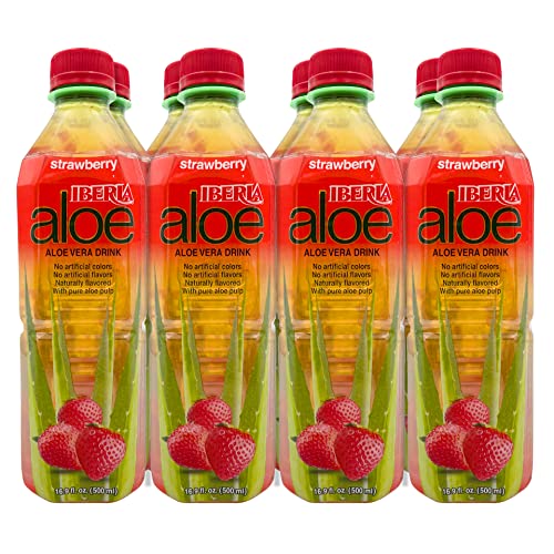 Iberia Aloe Vera Juice Drink, Strawberry,16.9 Fl Oz (Pack of 8) - Strawberry