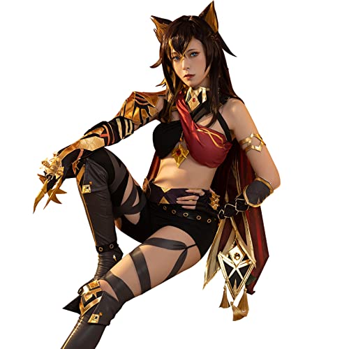 NSPSTT Genshin Impact Cosplay ALL Characters Costume Full Set Game Halloween Costume for Women Men - Dehya - X-Small/Small
