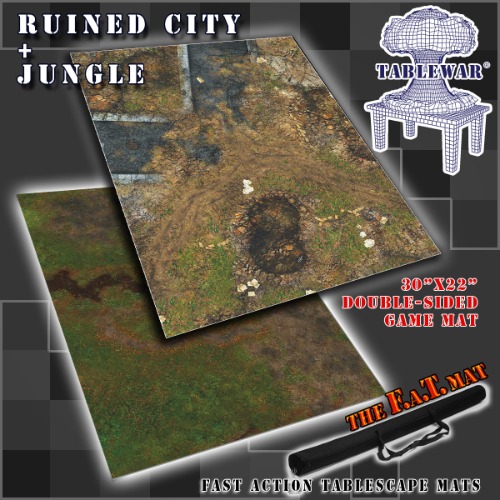 30x22" Dbl Sided 'Ruined City' + 'Jungle' F.A.T. Mat Gaming Mat | Default Title