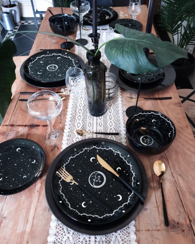Midnight Porcelain Dinnerware Set of 3 - Plates x 2 & Bowl x 1 - UK only | Default Title