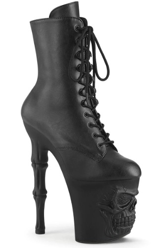 Pleaser USA Rapture-1020 8inch Pleaser Boots - Faux Leather | Black / UK 6 - US 9 - EU 39