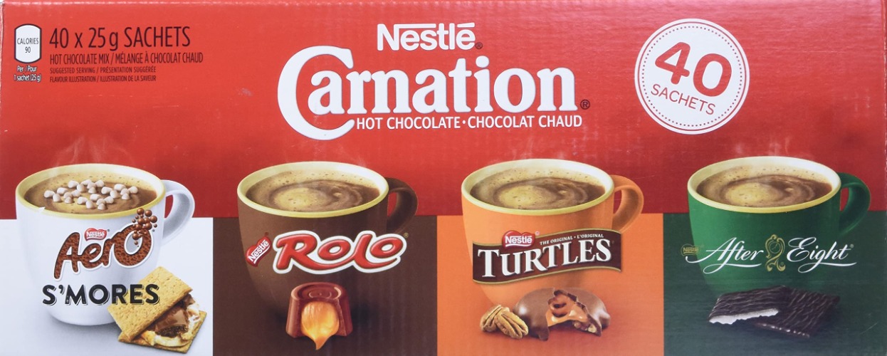 Nestlé Carnation Hot Chocolate 40 Sachets X 25 g Variety Pack, 1 Count - Hot Chocolate