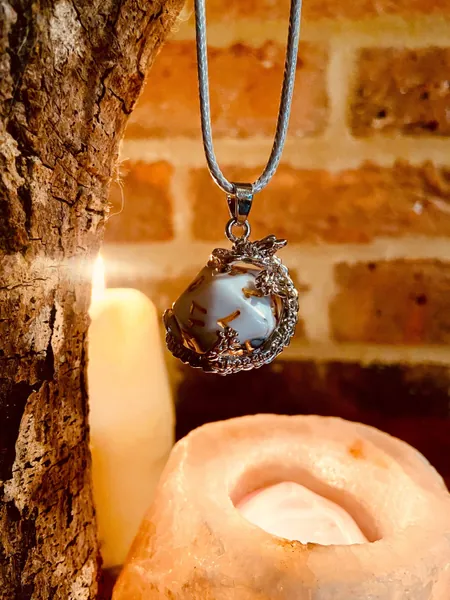 DnD Guardian Dragon D20 Necklace - Removable Full Size Dice Jewellery - D&D Pendant with Leather Style Cord | Necklace by Born in the Barn