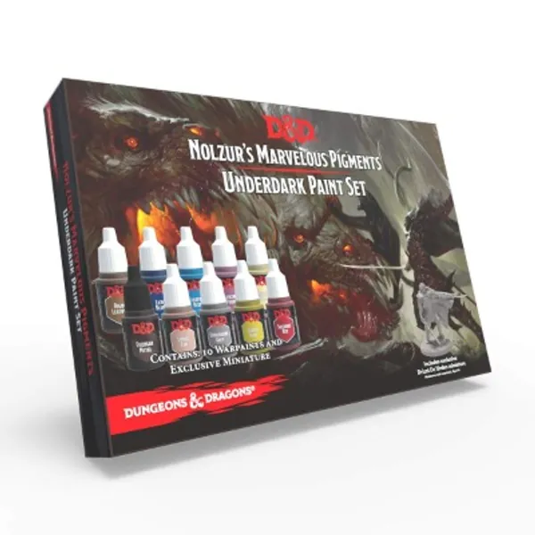 Dungeons and Dragons Nolzur’s Marvelous Pigments Underdark Paint Set, The Army Painter 10 Acrylic Paints Roleplaying, Boardgames, Wargames Miniature Model Painting