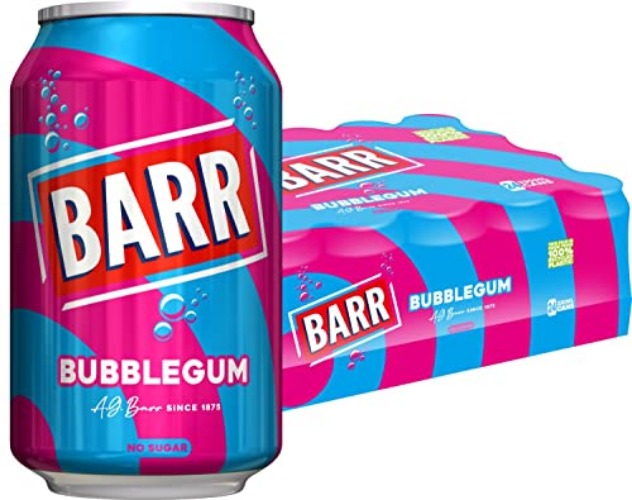 BARR Bubblegum No Sugar (24 pack 330ml Cans)