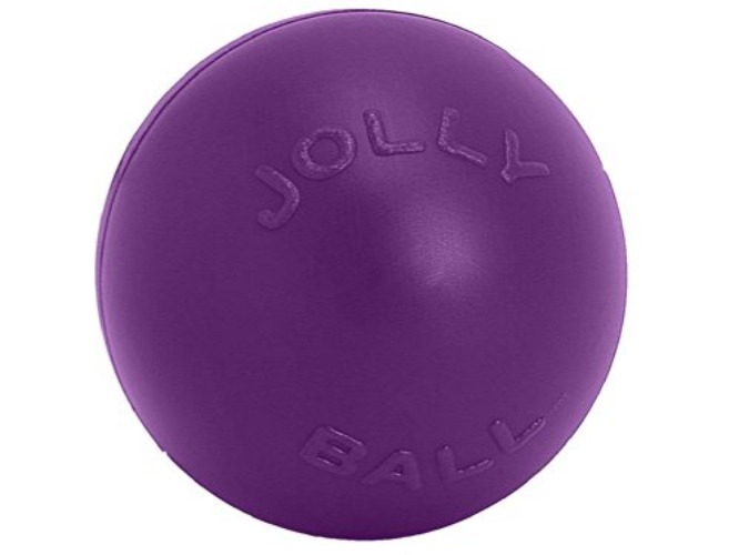 Jolly Pets Push-n-Play Ball Dog Toy, 10 Inches/Large, Purple - 10 Inches/Large - Purple