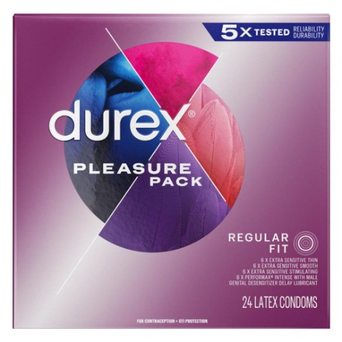 Durex Pleasure Pack Assorted Condoms - 24-Pack