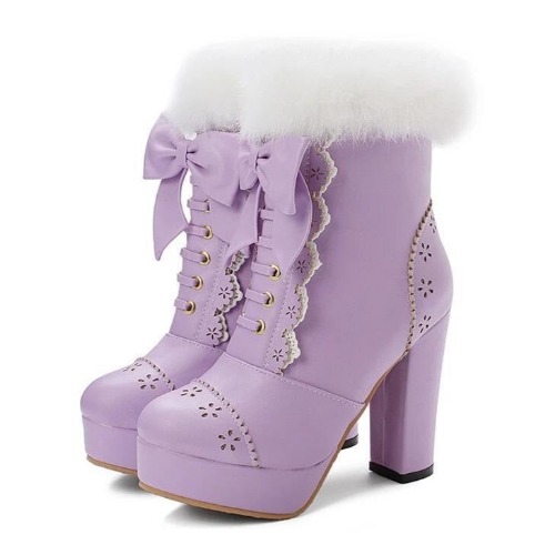 Holiday Lolita Booties - Purple / 8.5
