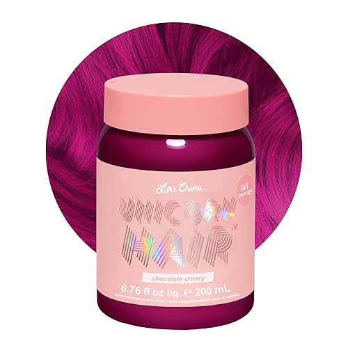 Lime Crime Unicorn Semi-Permanent Hair Color, Chocolate Cherry, 200 ml, 816652020385 - Chocolate Cherry (Burgundy Red)