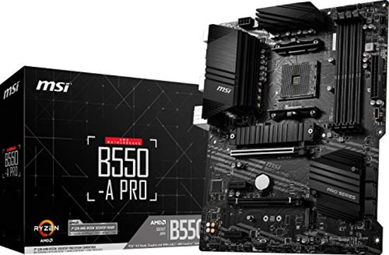 MSI B550-A PRO ProSeries Motherboard (AMD AM4, DDR4, PCIe 4.0, SATA 6Gb/s, M.2, USB 3.2 Gen 2, HDMI/DP, ATX) - MSI B550-A PRO ProSeries Motherboard