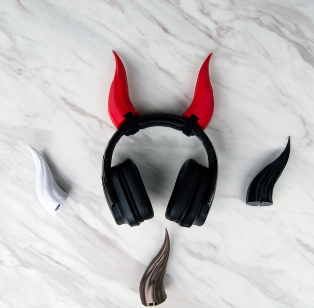 Demon Horns Attachment for Headset, Lightweight and Comfortable, Live Streaming Props, Devil Demon Satan Cosplay, Gaming Accessories