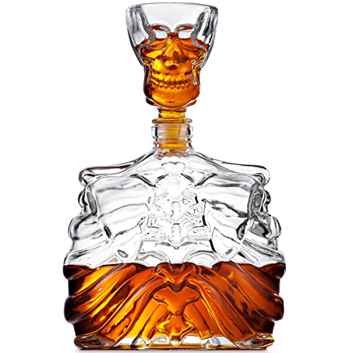 Skeleton Whiskey Decanter and Shot Glass