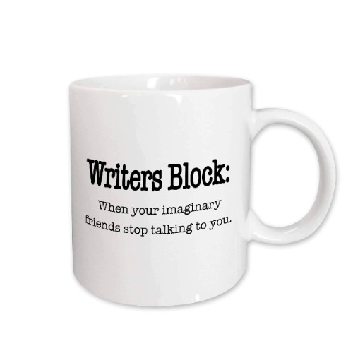 3dRose Writers block when your imaginary friends stop talking to you - Mugs (mug_157392_2) - 15-oz