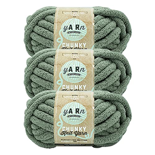 (3 Pack) Lion Brand Yarn AR Workshop Chunky Knit Yarn, Artichoke - Artichoke - 3 Pack