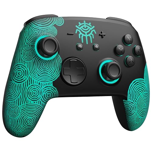 FUNLAB Firefly [Luminous Pattern] Switch Pro Controller Wireless Compatible with Switch/OLED/Lite, Bluetooth Remote Gamepad with 7 LED Colors/NFC/Paddle/Turbo/Motion Control