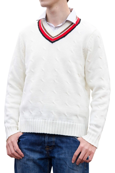 DOCTOR WHO Fifth Doctor (Peter Davison) Sweater - Official BBC 5th Doctor Cricket Jumper by LOVARZI