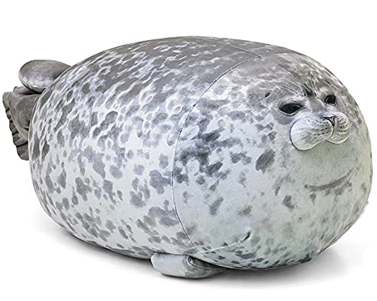 ETAOLINE Chubby Blob Seal Pillow Cute Seal Plush Toy Cotton Stuffed Animals (Medium)