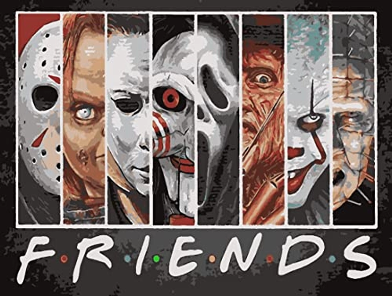 CAMOYAI Halloween Paint by Numbers for Adults,Paint by Number Kits on Canvas DIY Oil Paintings Supplies for Kids Beginners Arts and Crafts Home Decor 13.8" x 21.6"（No Frame）