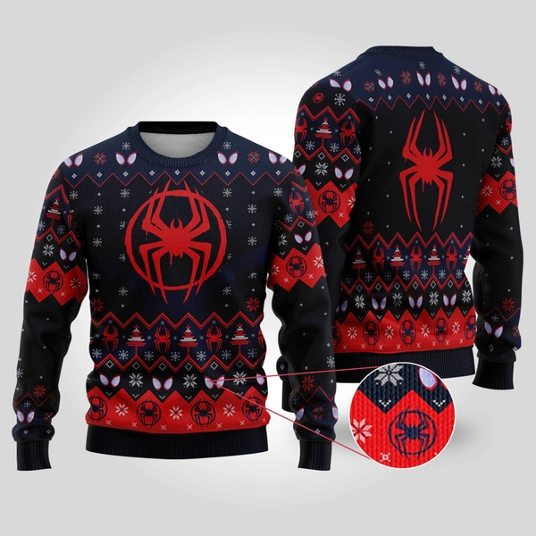Miles Morales SpiderMan Ugly Sweater Shirt, Spider-Man Across The SpiderVerse Shirt, Spider Man Ugly Christmas Sweater