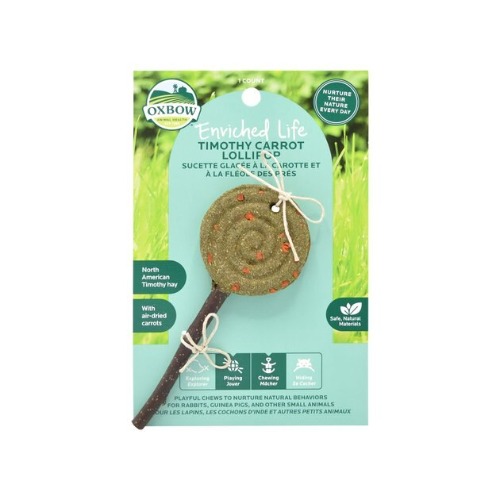 OXBOW Enriched Life Timothy Carrot Lollipop Small Pet Chew Toy - Chewy.com